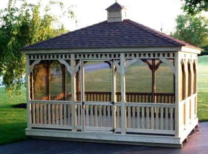 12' x 14' Pressure Treated Rectangle Gazebo - Rick's Sheds